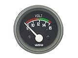 Einbaudurchmesser 52 mm Biopoel Universal Voltmeter 8-16V, Ø 52 mm