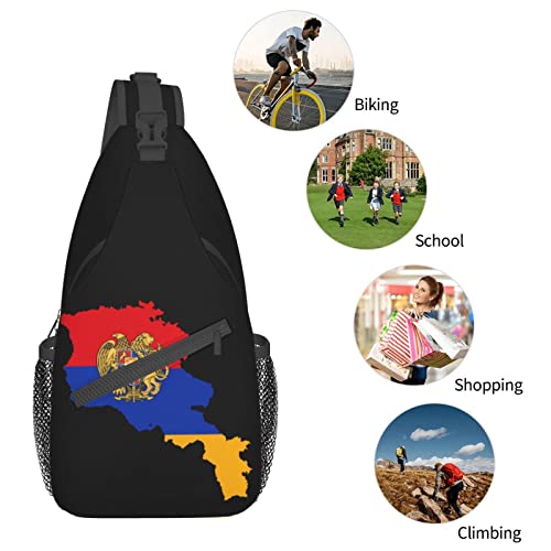 Mochila Sling con mapa de bandera armenia unisex miniatura 7