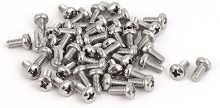 uxcell a16051600ux0498 M3x6 mm 316 Stainless Steel Metric Phillips Pan Head Machine Screws Bolts (Pack of 50)