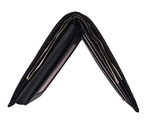 MEN'S GENUINE LEATHER BIFOLD SIMULATED CROCODILE SKIN PRINT WALLET4