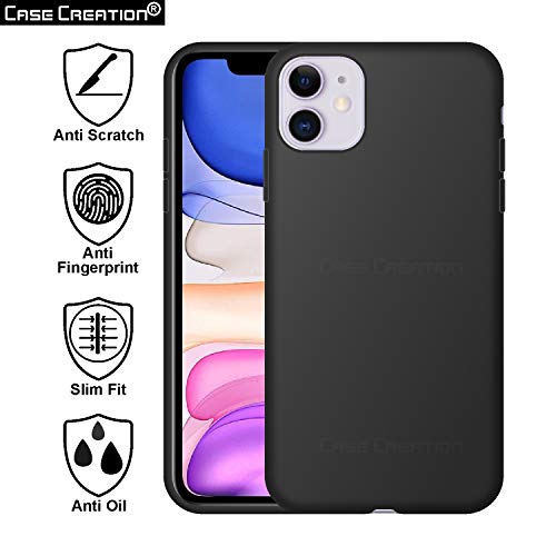Image of Case Creation Luxurious OG Series for Apple iPhone 11 Case Cover,Anti-Dirty Slim Case Frosted Matte Cute Candy TPU Raised Bezel (Splash of Color) Back Cover for iPhone 11 -Black