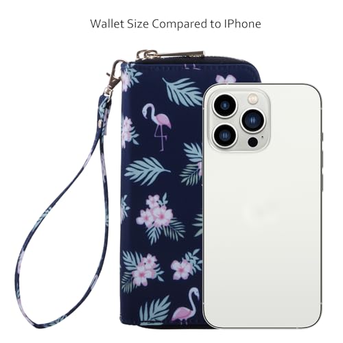 Image of XEYOU Double Zipper Long Clutch Wallet Cellphone Wallet for Women with Removable Wristlet Strap for Credit Card, Cash, Coin, Bill