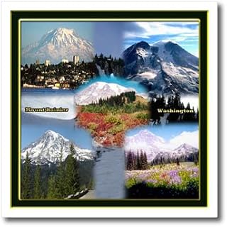 3dRose Mount Rainier Montage 8x8 Iron on Heat Transfer for White Material