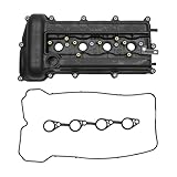 Partuto Motorventildeckel Nr. 224102B000 Vorderer Ventildeckel für Kia Soul 2010-2011 Kunststoff Schwarz mit Dichtung Zündkerzenrohrdichtung