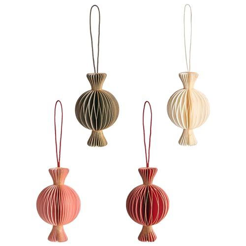Décorations de Noël en papier alvéolé 3D : kit de suspension multicolore Rauma - 5