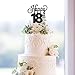 LINGTEER Happy 18th Birthday Black Cake Topper - Cheers to 18 Years Old Birthday Party Gift Centerpieces Decorations Sign.
