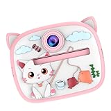 Kinderkamera mit 1080P Front- und Rücklinsen, Cartoon-Design, einfach zu bedienen, Haltbarkeit für Fotografie, stoßfeste Kamera