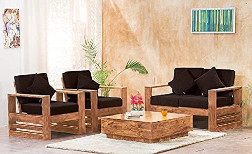 KL Furniture™ Solid Sheesham Teak Wood Sofa Set 4 Seater for Living ...