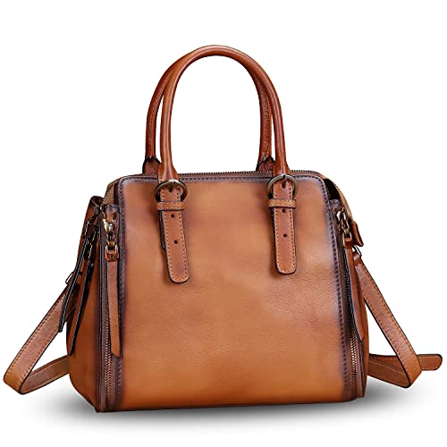 Image of Genuine Leather Handbags Satchel for Women Purse Vintage Handmade Top-Handle Crossbody Shoulder Bag