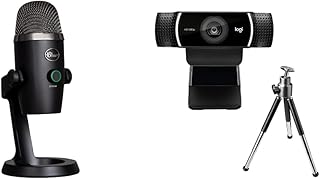 Blue Yeti Nano Premium USB Mic for Recording, Streaming, Gaming, Podcasting on PC and Mac, Condenser Microphone with Blue VO!CE Effects - Black & Logitech C922 Pro Stream Webcam - Black