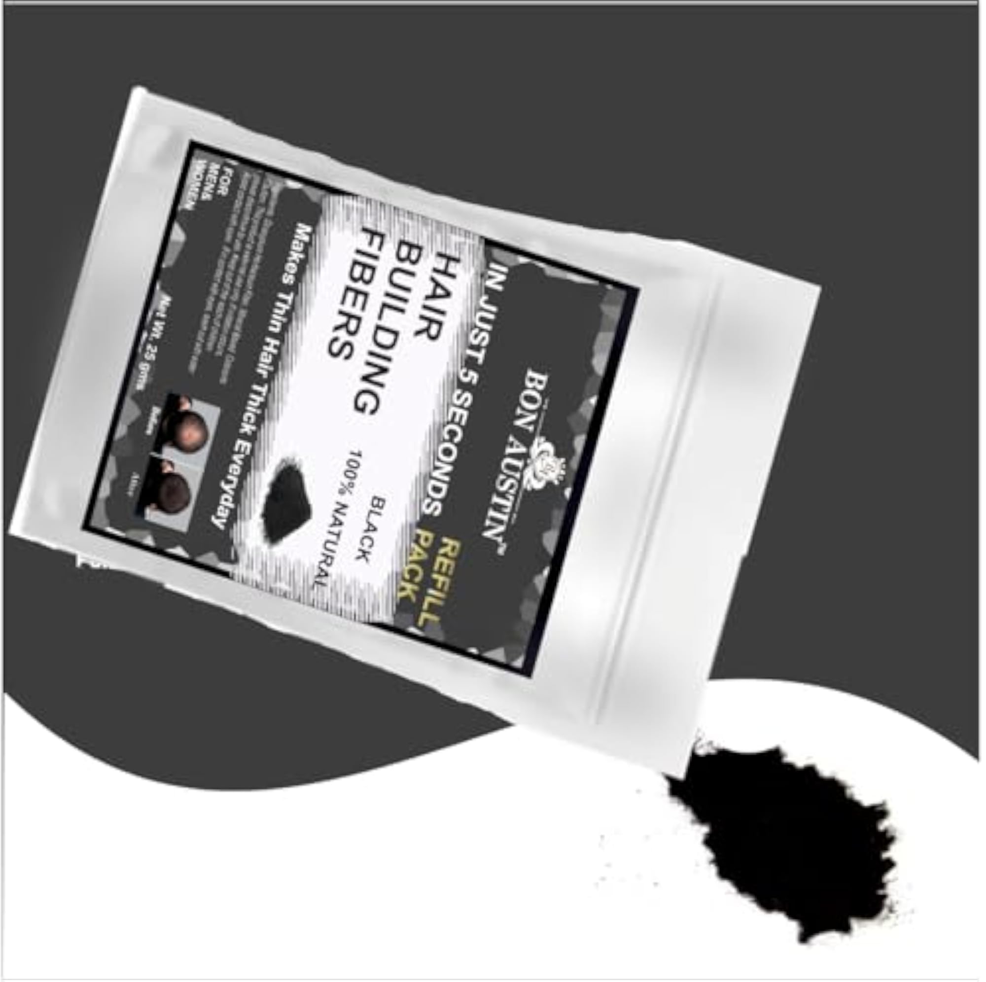 Hair Building Fiber Refill Pack, 25g Black