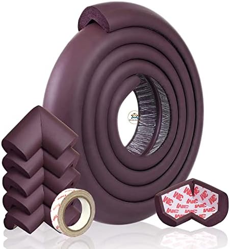 Edge & Corner Guards for Kids - Premium High Density Baby Proof Table Protector-Corner Cushion and Edge Safety Bumpers(6.5ft+6Corners, Brown)