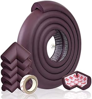 Edge & Corner Guards for Kids - Premium High Density Baby Proof Table Protector-Corner Cushion and Edge Safety Bumpers(6.5ft+6Corners, Brown)