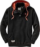 Legendary Whitetails Men's Standard Tough As Buck 1/4 Zip Action Hoodie, Black, Large