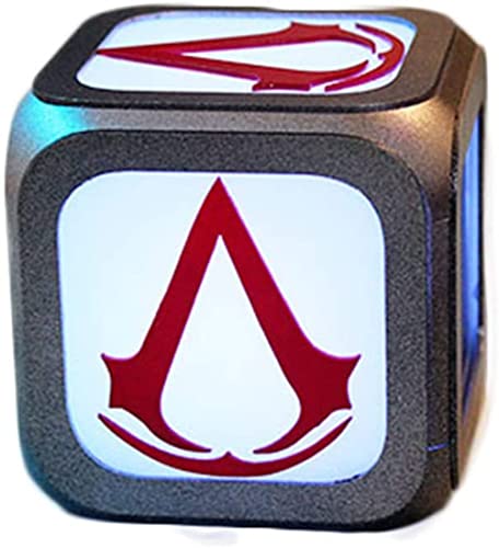 HAOHAO Assassin's Creed Modewecker, 3D Stereo LED Elektronischer Wecker, Geburtstags-Schlafzimmer Geschenkwecker (Beleuchtung Sieben Farben) USB-Netzteil Cover