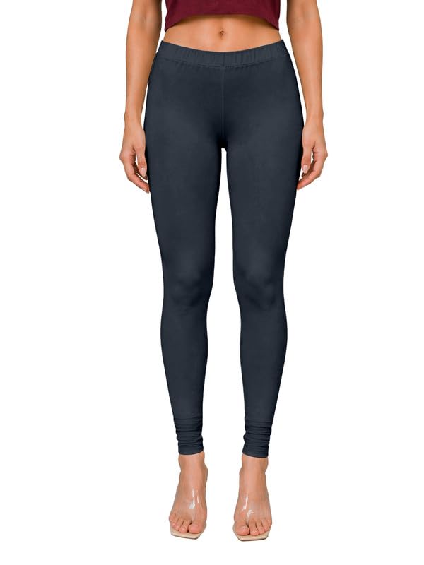Image of TRENDMALLS Women's Microfiber Elastane Stretch Soft Churidar Length Leggings with Ultrasoft Waistband