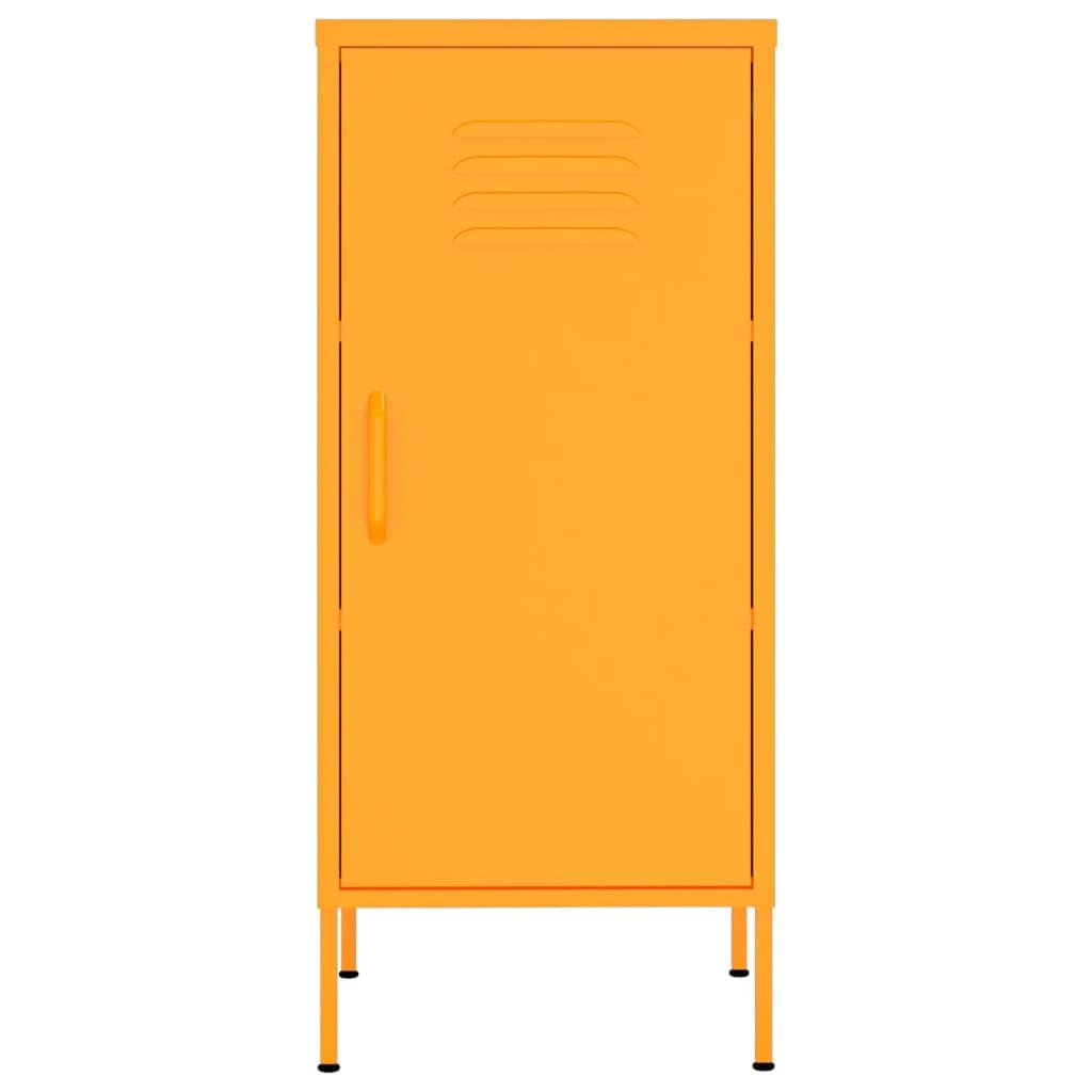 vidaXL Lagerschrank Sideboard Kommode Anrichte Stahlschrank Schrank Beistellschrank Mehrzweckschrank Bücherschrank Standschrank Senfgelb 42,5x35x101,5cm Stahl