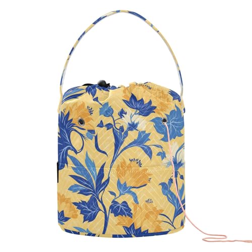 Wild Floral Yellow Blue Travel Storage Portable...