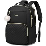 LIVUWERK College Backpack School Bookbag for Women: 15.6 Inch Laptop Backpacks for Student Large Back Pack Anti Theft Middle High School Bag Travel Daypack Durable Book Bag for Teen Girls Black