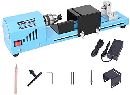 TENLSO Mini Motorized Lathe Machine, 24V DC 150W Multifunction Lathe Beads Polisher Machine CNC Machining for Table Woodworking DIY Tool Lathe Standard Set
