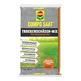 COMPO Trockenschäden-Mix 4in1-Rasenreparatur, Trockensaat, Dünger, Bodenaktivator und Mykorrhiza in einem, Rasendünger und Rasensamen / Grassamen, 5 kg, 100 m²