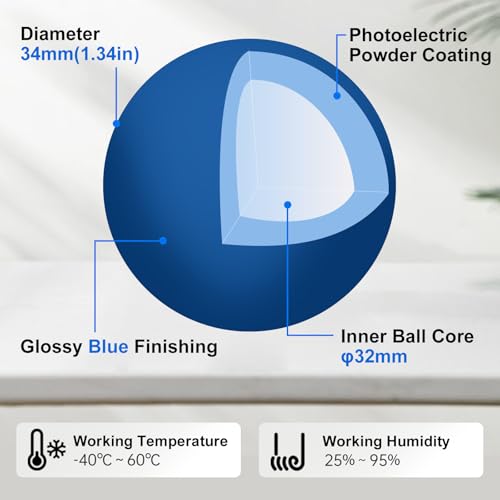 Image of SANWA Trackball 34mm /1.34in, Replacement Ball for Logitech m575, m570, MX Ergo, Kensington, and Other Compatible Trackball Mouse, Glossy Blue