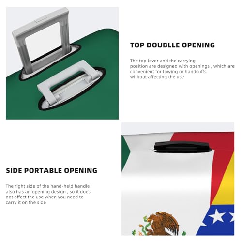 Travel Luggage Cover Half Mexico Half Venezuela Flag Fashion Washable Baggage Suitcase Protector Fit For Luggage Small4