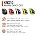 KOVIX KNX10 Alarm Disc Brake Lock for Motorcycle 10mm Pin 3 Keys Heavy Duty Anti Theft Fluorescent Orange