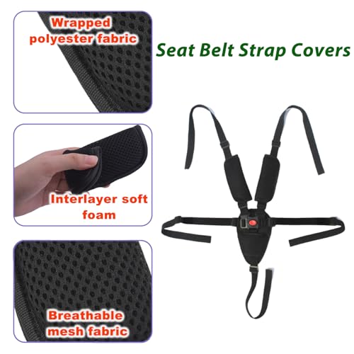 Image of 3 Pack Seat Straps Shoulder Pads, Stroller Strap Crotch Cushion,Soft Seat Straps Covers Suit for Pushchair, Stroller,High Chair(Black)