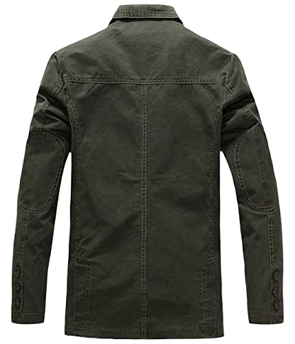 ebossy Mens Casual 3 Button Slim Fit Rugged Cotton Twill Blazer Jacket3
