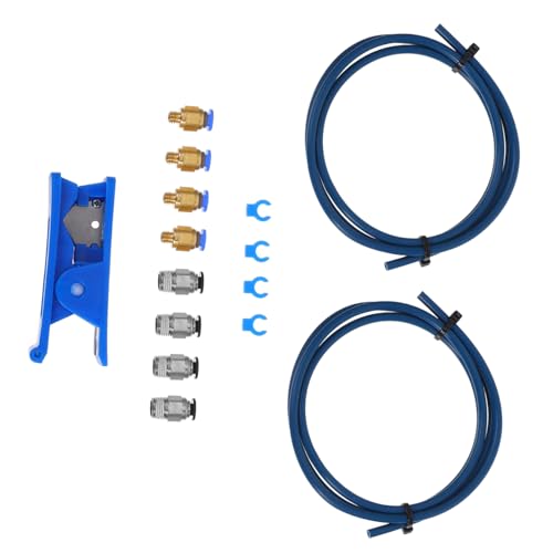 SKISUNO 2x 1m Ptfe Tubing Kit for 3d Printers Bowden Xs Series 1.75mm Filament Pc4-m10 Connectors and Cutter Compatible 