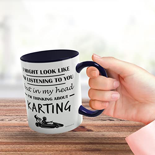 Stuff4 Karting Gifts, in My Head I'm Thinking About Karting, Funny Gifts Men Women, Go Kart Motorsport Mug - Image 3