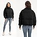 PABOPKOBI Women's Winter Coat Puffer Jacket, Quilted Down Cropped Lightweight without Hood for Snow Warm (Medium, Black)