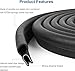Automotive Door Weather Stripping 20Ft Car Door Rubber Edge Trim Seal Strip Gasket with Top Bulb Easy to Install for Car Bus Camper Boat RV Truck Doors and Home Applications