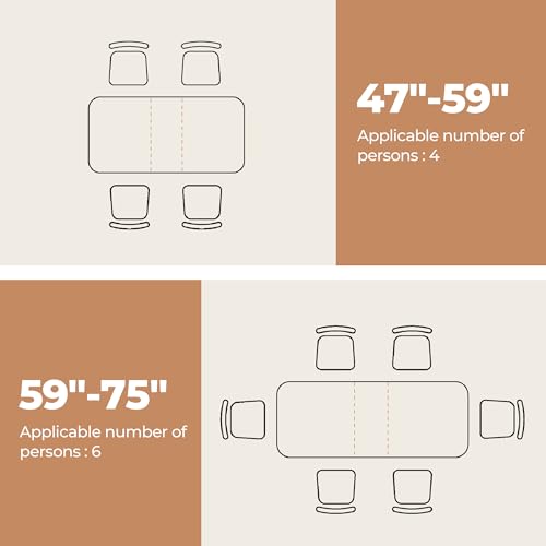 Image of CHITA 47 inch-59 inch Extendable Dining Room Table for 4, Modern Wood Dining Table for Small Spaces, Kitchen, Space Saving Hidden Leaves, Solid Rubberwood Frame, Oak Veneer