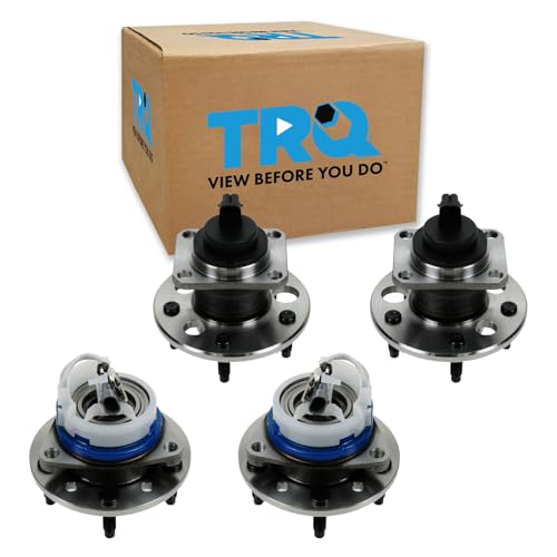 Image of TRQ 2 Piece Front Rear Wheel Bearing & Hub Assembly Set Compatible with 2004-2005 Chevrolet Classic 2001-2003 Malibu 1999-2004 Oldsmobile Alero 1999-2005 Pontiac Grand Am