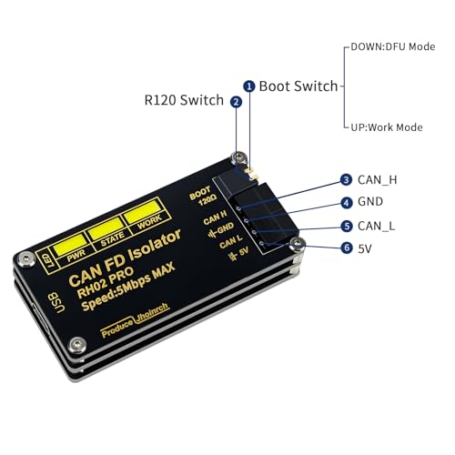 Image of Isolation USB to CAN FD Adapter Converter Base on Canable 2.0 Up to 5Mbps