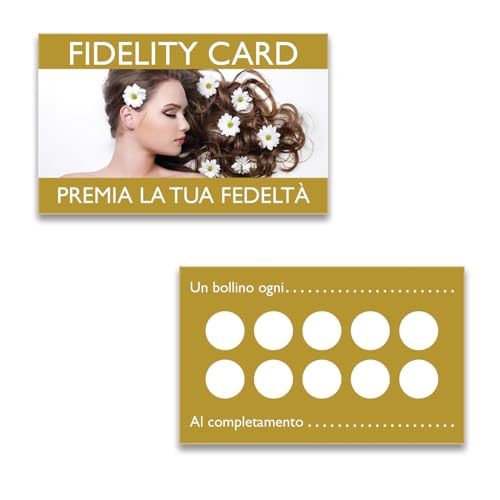 PRINTSERVIS Lot de 10 cartes de fidélité multi-usages pour esthéticienne coiffeuse boutiques bar barbier, fidélité carte multifonction imprimée sur papier 350 g...