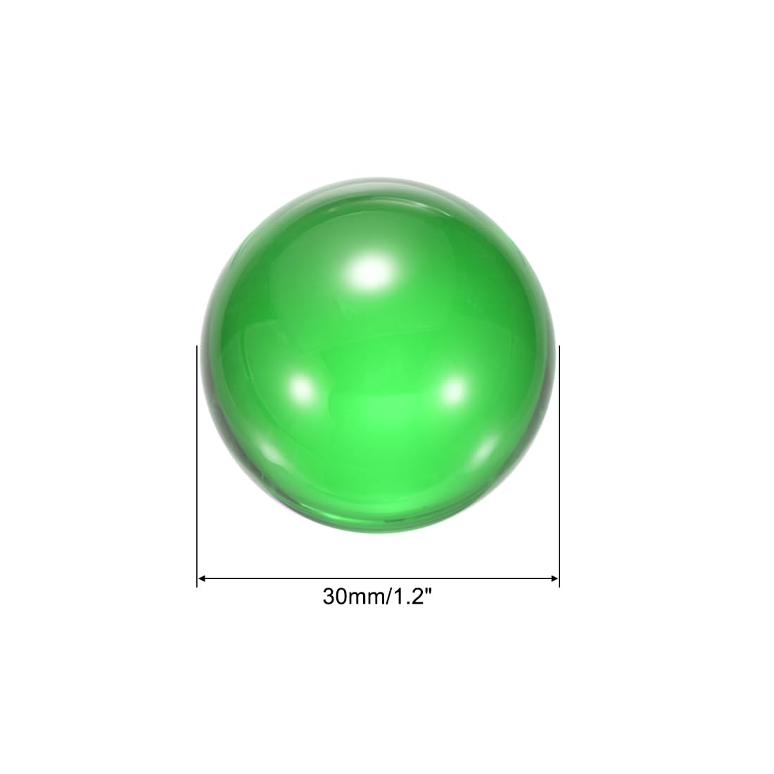 QUARKZMAN 2 Pz Acrilico Trasparente Sfera Giocoleria 1.2" 30mm Verde