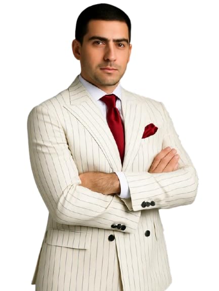 White Suit with Black Pinstripe - 1920's 1940's Dress Suit3