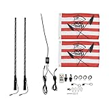 Télécommande : Ces lumières peuvent changer de couleur et de couleur de poursuite en appuyant sur bouton de la télécommande sans fil, avec une distance de transmission de 10 mètres. Les lumières de fouet led rgb en spirale avec drapeaux de crâne. Les lumières de fouet led avec bluetooth et spirale montante enveloppent les fouets dansants, les lumières de fouet led avec base de ressort, les lumières de fouet rgb en spirale.