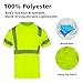 VENDACE Hi Vis Reflective Shirts for Men Class 3 High Visibility Safety Construction Work T Shirt Short Sleeve(Yellow,L)