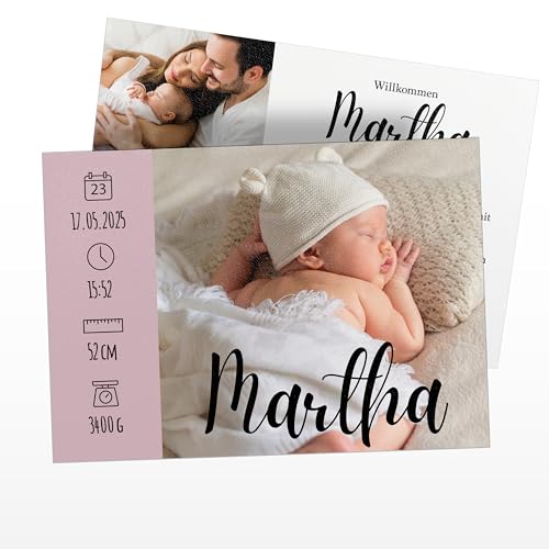 Geburtskarten Baby personalisiert – Dankeskarten Geburt selbst gestalten – ab 10 Stück, DIN A6 – Babykarten mit Foto und Text – individuelle Geburtskarten für Mädchen und Jungen - (Geburt - Motiv 6) Geburtskarten Baby personalisiert – Dankeskarten Geburt selbst gestalten – ab 10 Stück, DIN A6 – Babykarten mit Foto und Text – individuelle Geburtskarten für Mädchen und Jungen - (Geburt - Motiv 6)