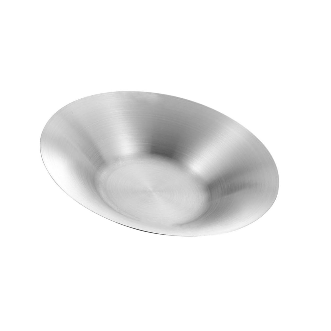 GRIRIW Pasta Salad Bowl Snack Bowl Nut Plate Restaurant Pasta Plate Wide Rim Pasta Plates Pasta Bowls Plates Kitchen Prep Plate Large Soup Bowls Round Cutlery Tray Silver Stainless Steel