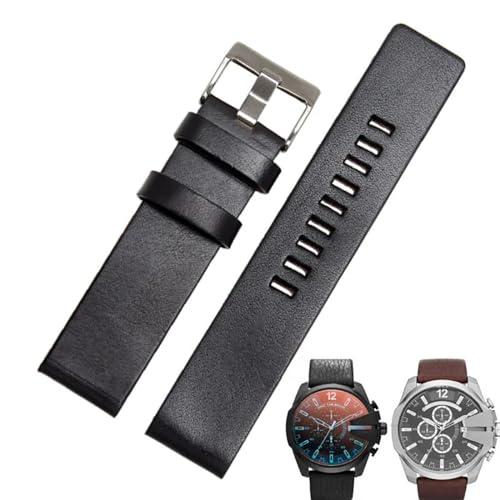 Cow Leather Strap For DZ7312 | DZ4323 DZ7257 With Stainless Steel Pin Buckle 24 26 27 28 30mm Flat Band4