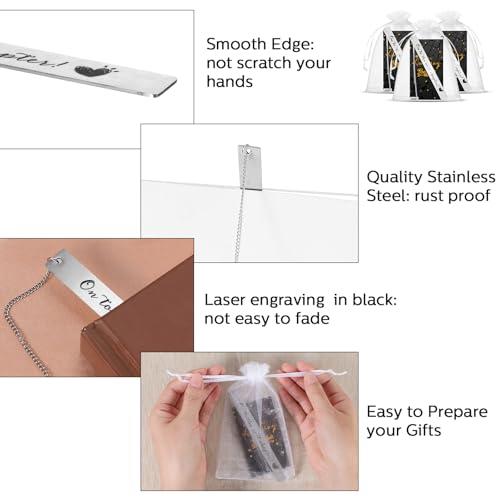 Kosiz 24 Set Class of 2026 Graduation Gifts on to the Next Chapter Metal Bookmarks with Chain You are Amazing Cards Organza Bags End of the Year Gifts for Teachers Students Book Lovers Accessories by Kosiz - Image 3