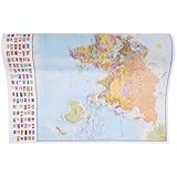 jojofuny Cuadro Mural de Mapa del Mundo sin Marco 40X60 CM Decoración Vintage para Sala de Estar y Dormitorio Adorno Artístico de Pared Colores Vivos y Diseño Moderno