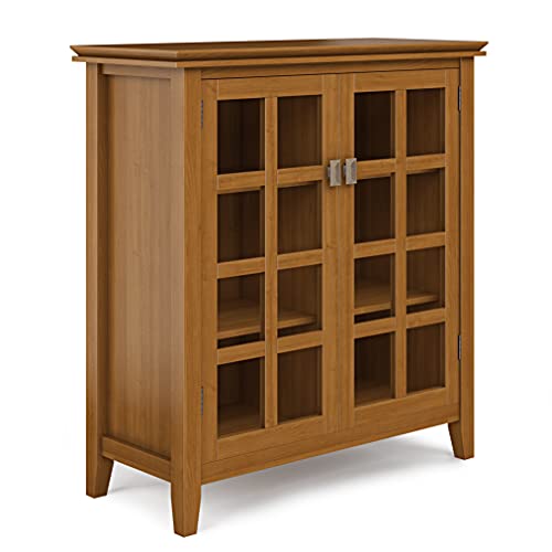 Simplihome Artisan Solid Wood 38 Inch Wide Transitional Medium Storage Cabinet In Honey Brown For The Living Room, Entryway And Family Room #TOP9