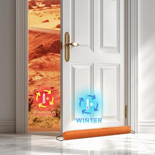 Image of Sunolga Door Draft Stopper, Removable Washable Cover, 38 inch, Orange
