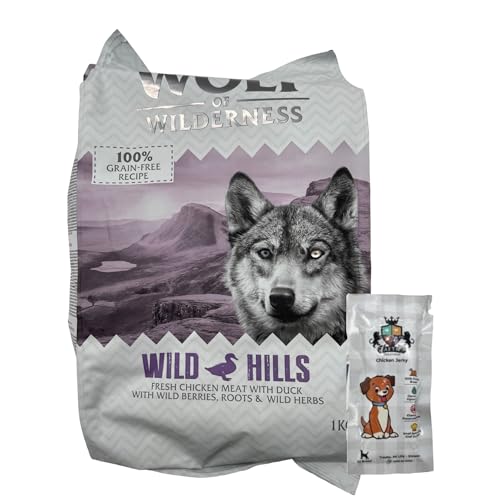 AETN Creations Wolf of Wilderness Adult Dog Food, 1kg - Chicken & Duck, Grain-Free